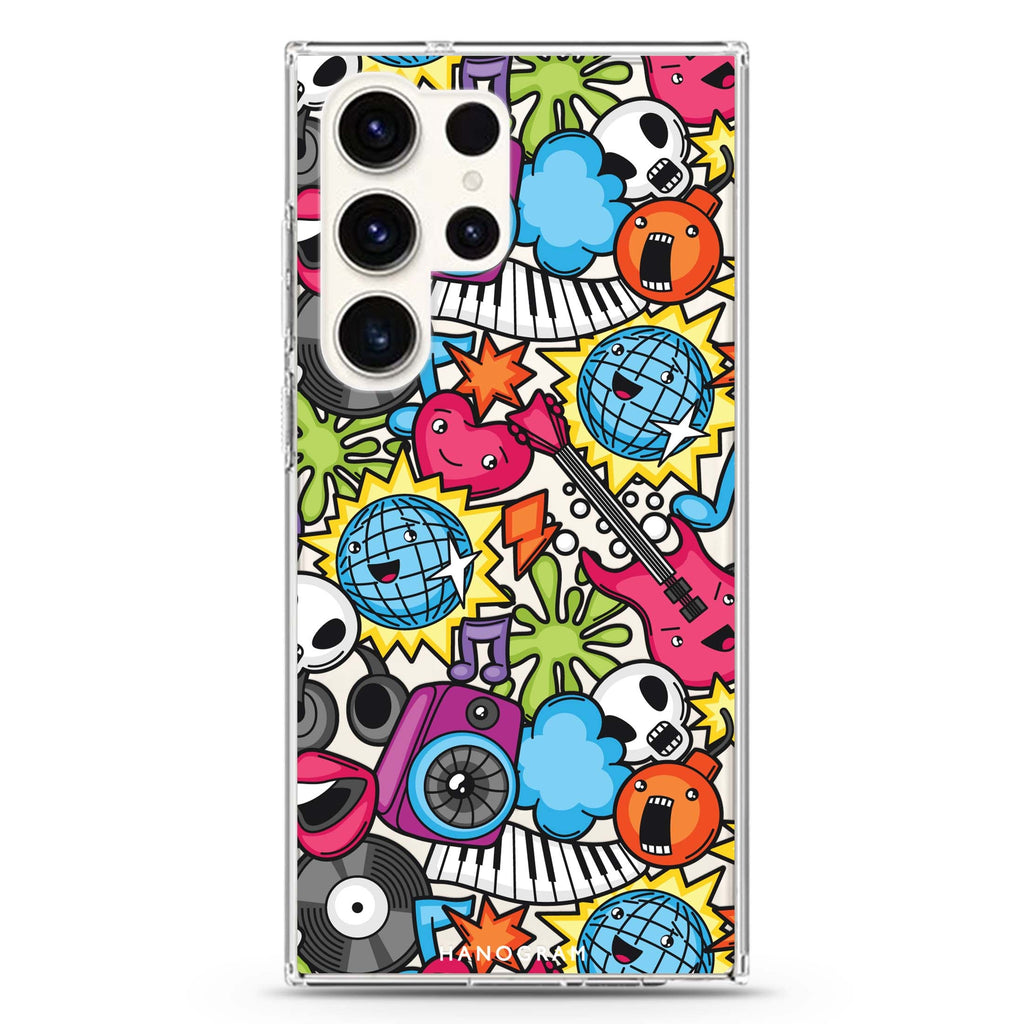 Music Time Samsung Galaxy S26/S25/S24/S23/S22 Ultra ultra clear case, transparent design, main view