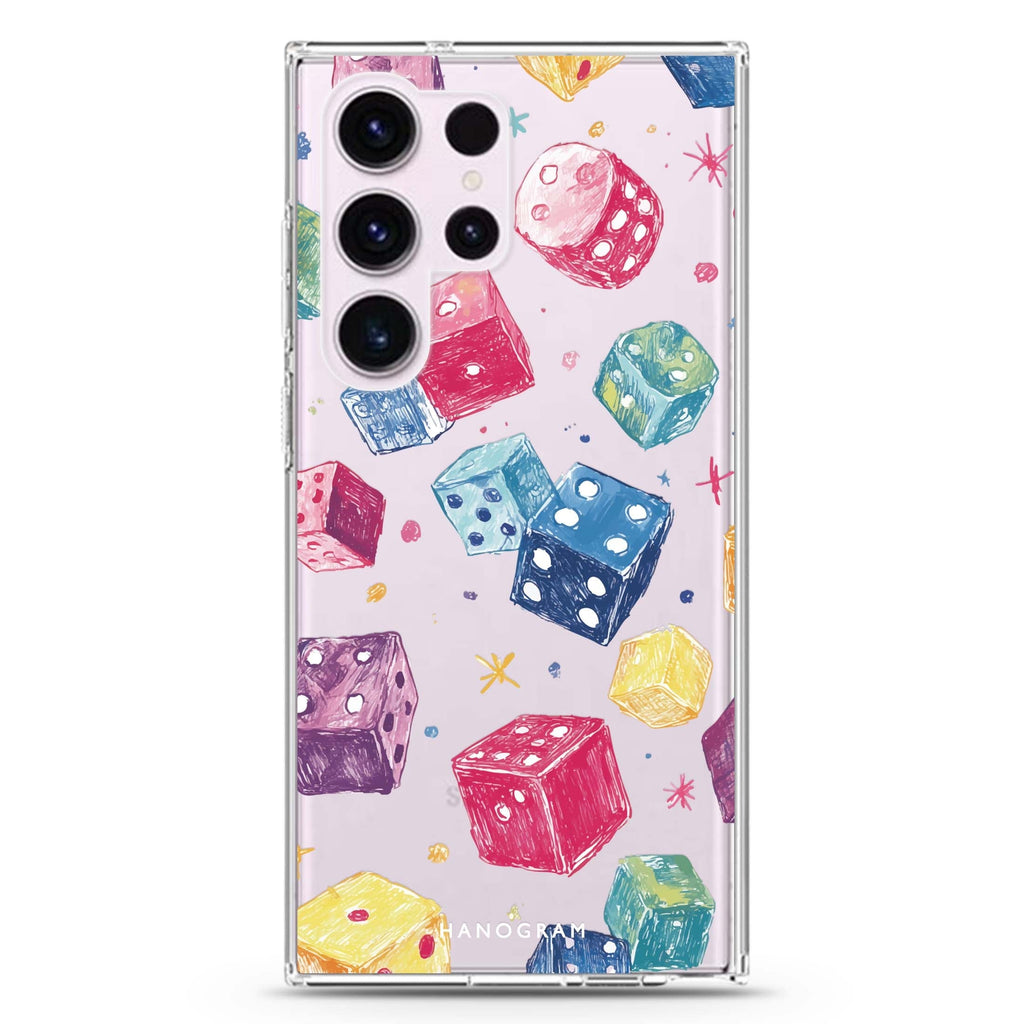 Lucky Scribbles Samsung Galaxy S26/S25/S24/S23/S22 Ultra ultra clear case, transparent design, main view