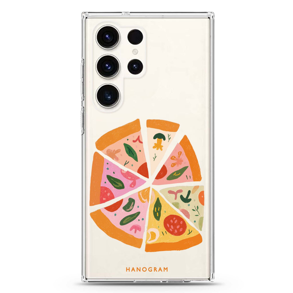 Pastel Pizza Dream Samsung Galaxy S26/S25/S24/S23/S22 Ultra ultra clear case, transparent design, main view