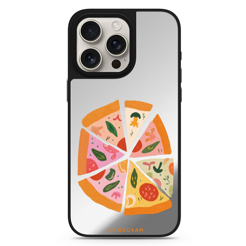 Pastel Pizza Dream cute aesthetic design iPhone 16/15/14 Pro Max & Pro mirror case