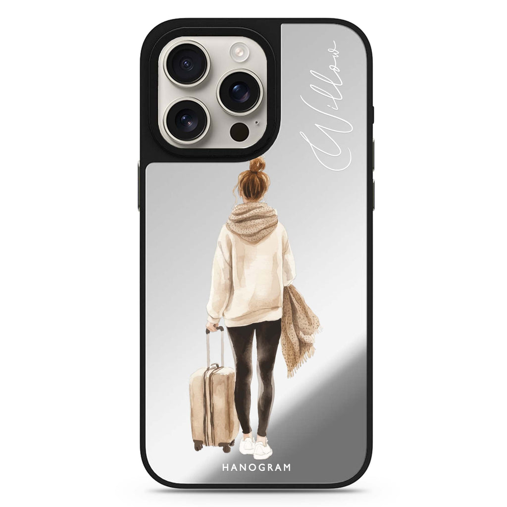 Weekend Stroll personalized name MagSafe mirror case for iPhone 16/15/14 Pro Max and Pro, main view