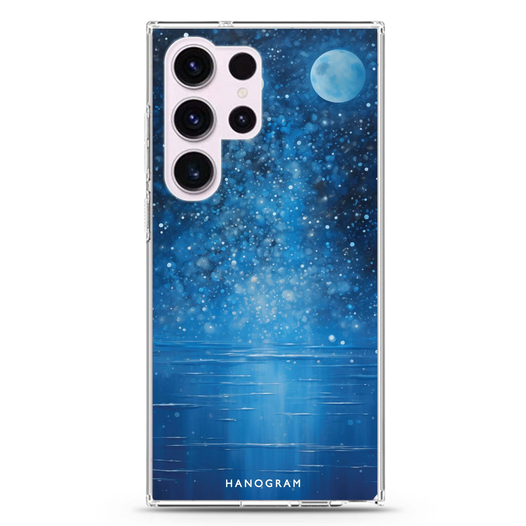 Lunar Azure Samsung Galaxy S26/S25/S24/S23/S22 Ultra ultra clear case, transparent design, main view