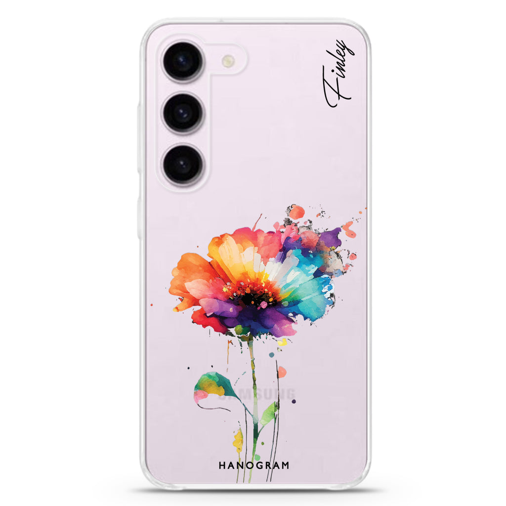 A Beautiful Watercolour Flower Galaxy S22+ Ultra Clear Case