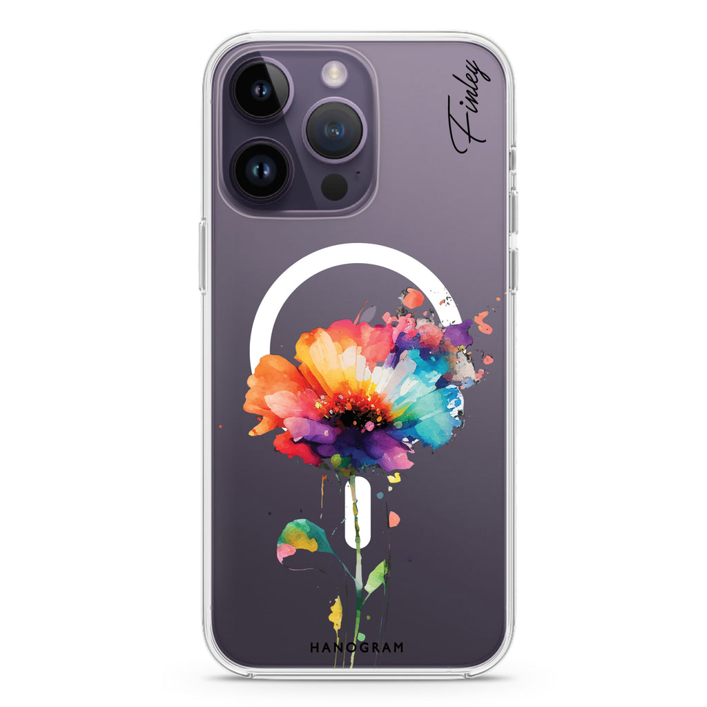 A Beautiful Watercolour Flower iPhone 13 Pro MagSafe Compatible Ultra Clear Case