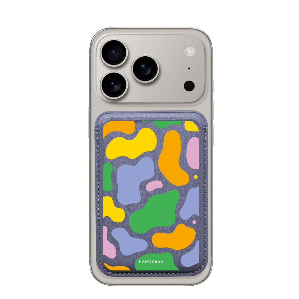 Abstract Doodles MagSafe wallet for iPhone, slim magnetic card holder, main view
