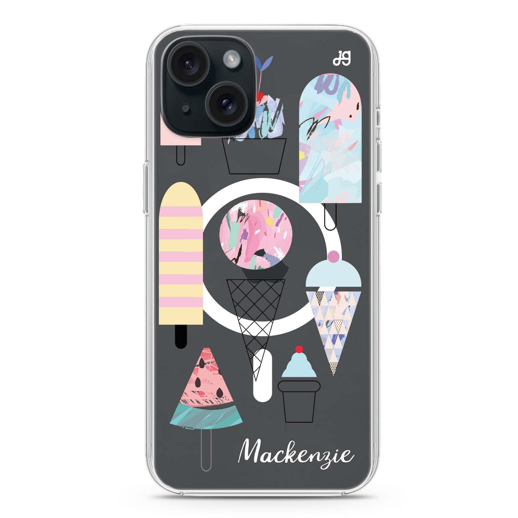 Artistic Ice cream II iPhone 15 Plus MagSafe Compatible Ultra Clear Case
