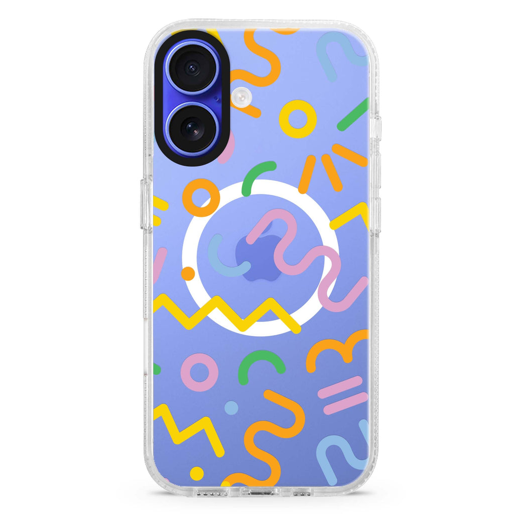 Abstract Doodles MagSafe Compatible iPhone 16 Ultra Clear Case - Personalized and Stylish Protection