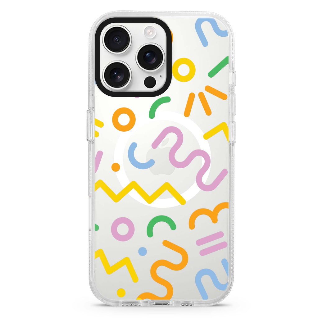 Abstract Doodles MagSafe Compatible iPhone 16 Pro Ultra Clear Case - Personalized and Stylish Protection