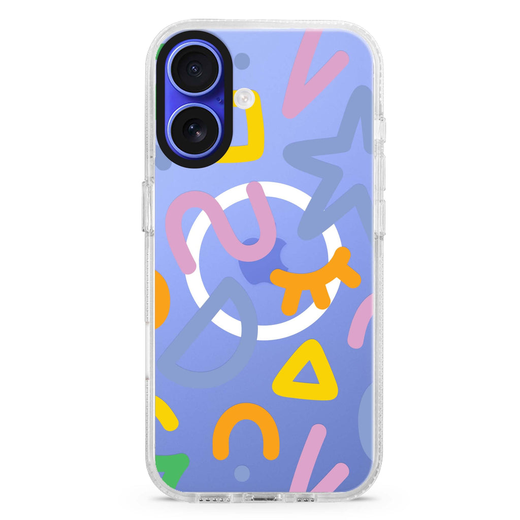Abstract Doodles MagSafe Compatible iPhone 16 Ultra Clear Case - Personalized and Stylish Protection