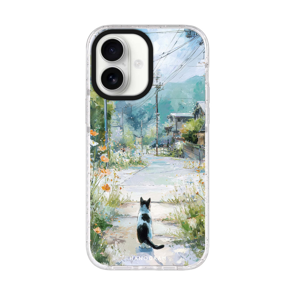 Sunny Day with a Cat iPhone 17 ultra clear MagSafe case, front product view