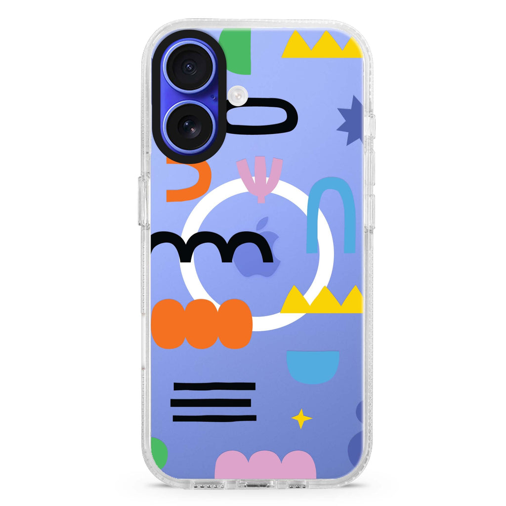 Abstract Doodles Pattern MagSafe Compatible iPhone 16 Ultra Clear Case - Personalized and Stylish Protection