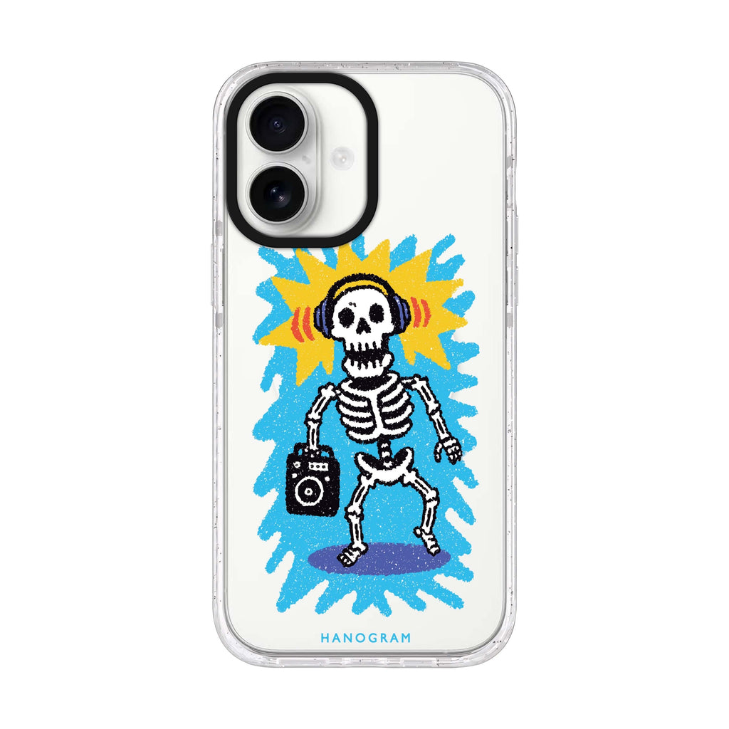 Retro Bones iPhone 17 ultra clear MagSafe case, front product view