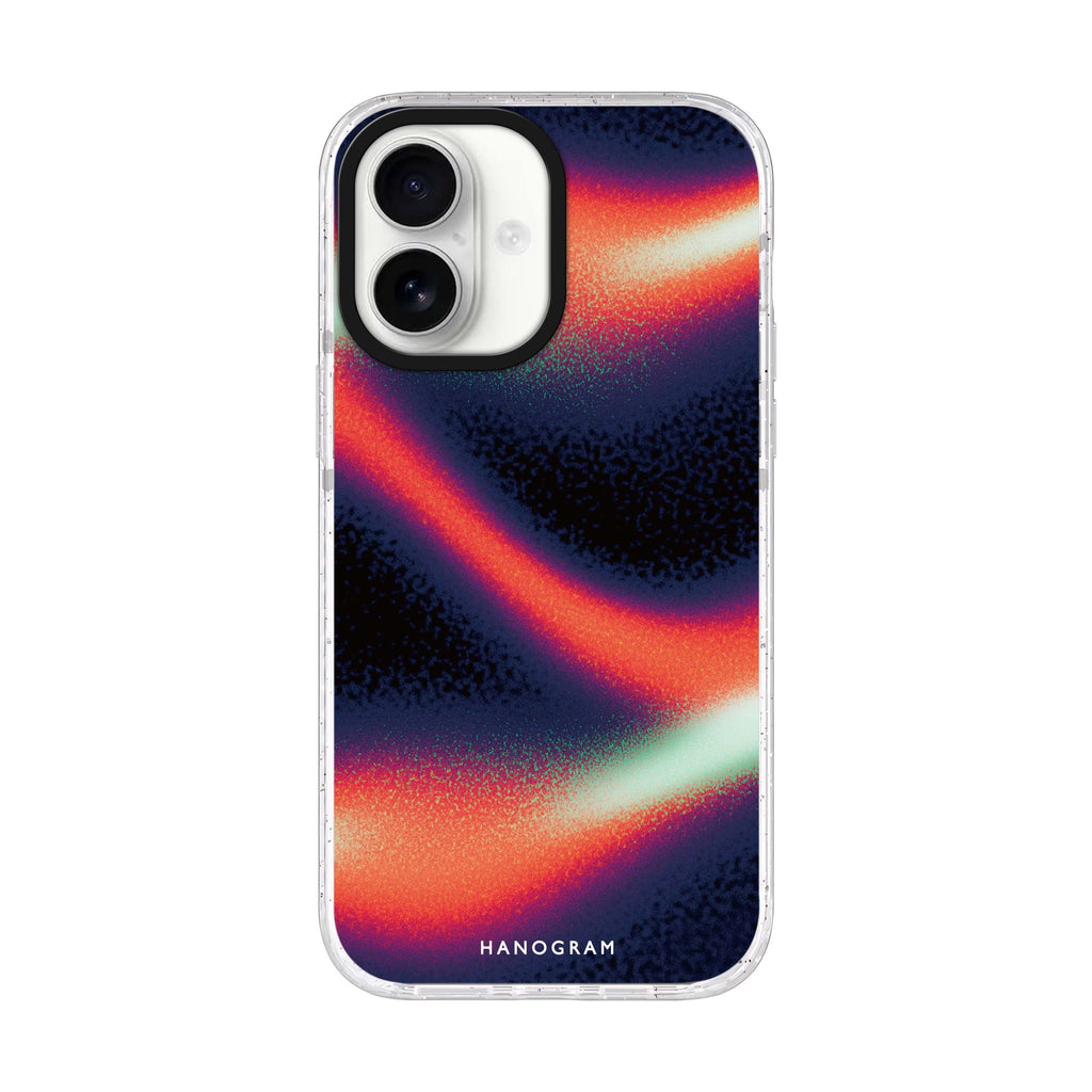 Neon Drift iPhone 17 ultra clear MagSafe case, front product view