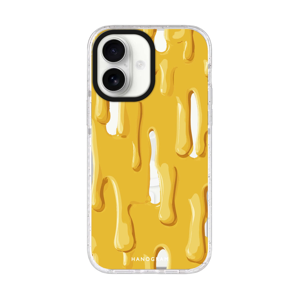 Peanut Butter Drizzle iPhone 17 ultra clear MagSafe case, front product view