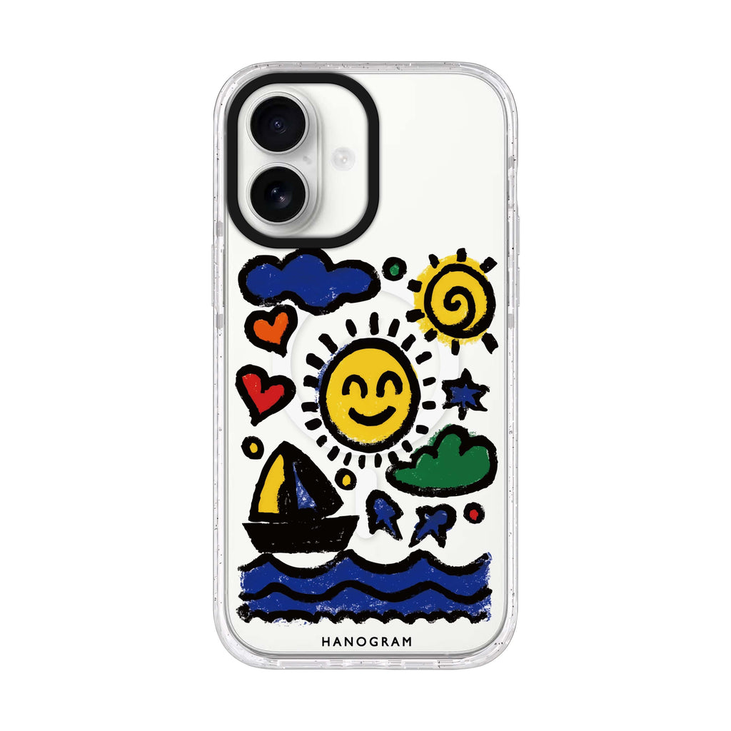 Seaside Memories iPhone 17 ultra clear MagSafe case, front product view