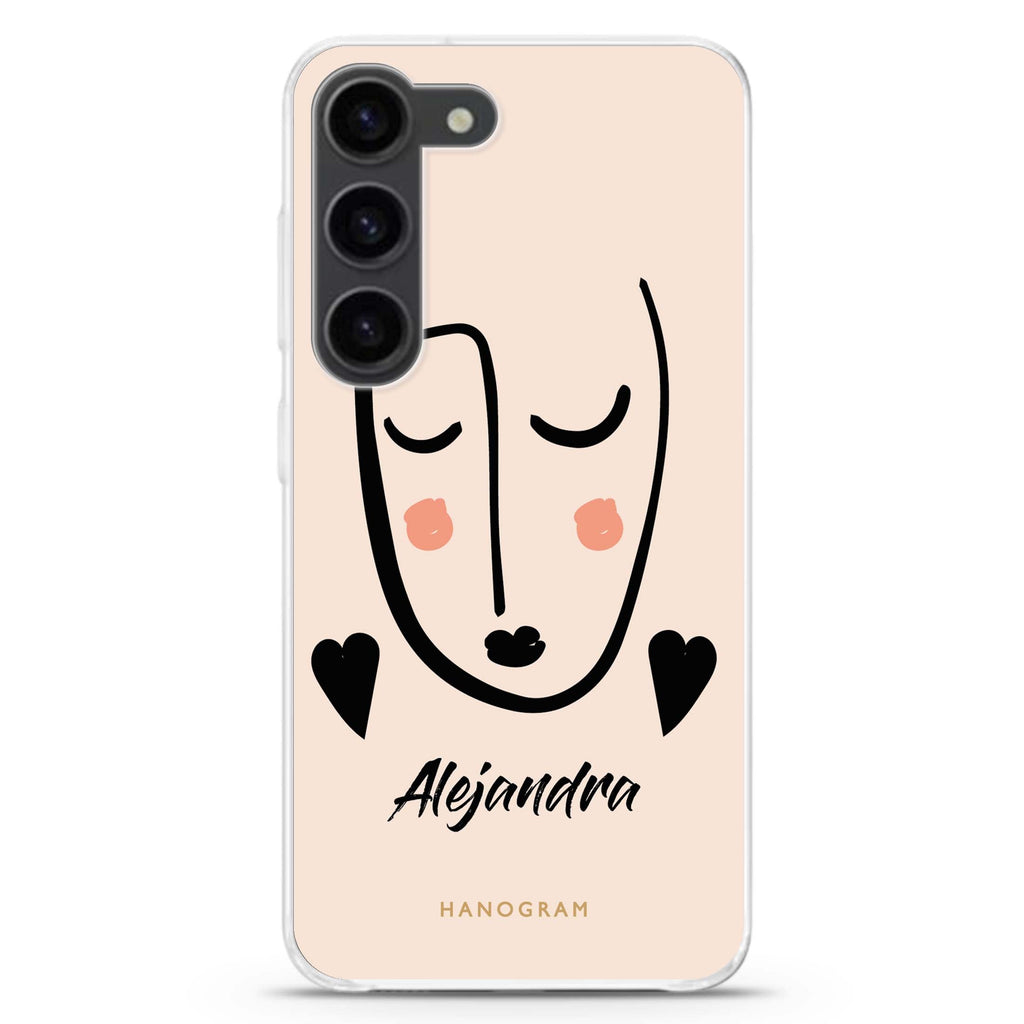 Lovely Face personalized ultra-clear case for Samsung Galaxy S23/S22, front view