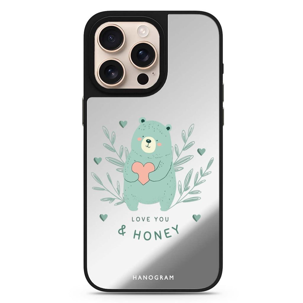Honey Bear animal design iPhone 16/15/14 Pro Max & Pro mirror case