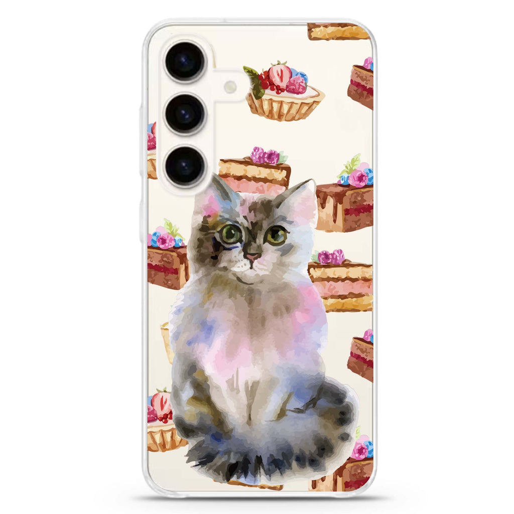 Watercolour Cat Samsung Galaxy Ultra Clear Case