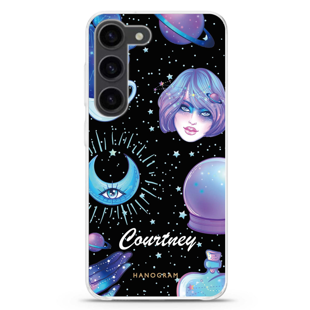 Nocturnal II personalized ultra-clear case for Samsung Galaxy S23/S22, front view