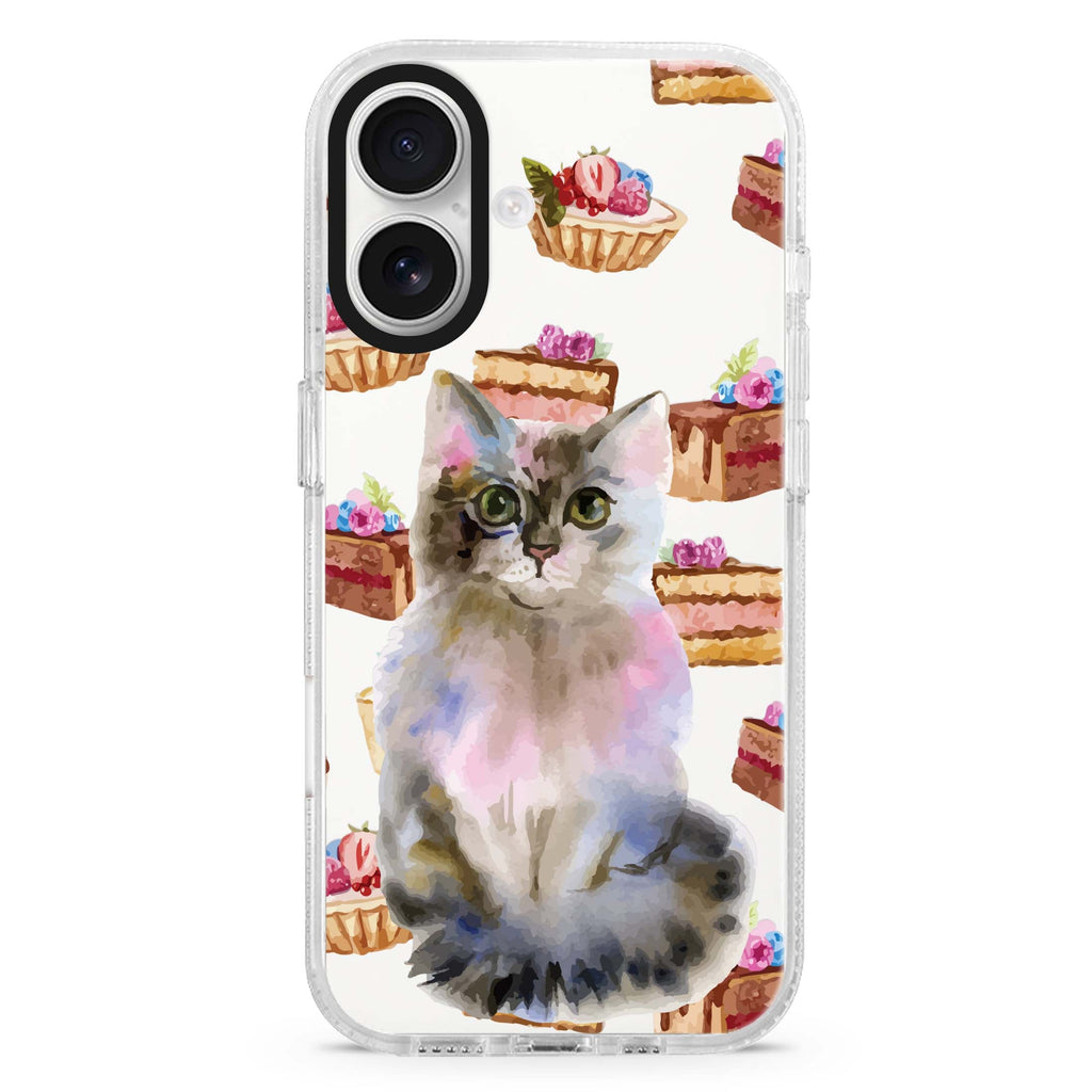 Watercolour Cat iPhone 16 Plus Ultra Clear Case