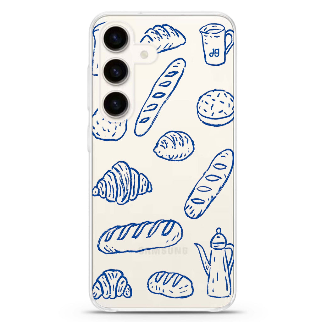 Blue Ink Boulangerie Samsung Galaxy Ultra Clear Case — front view