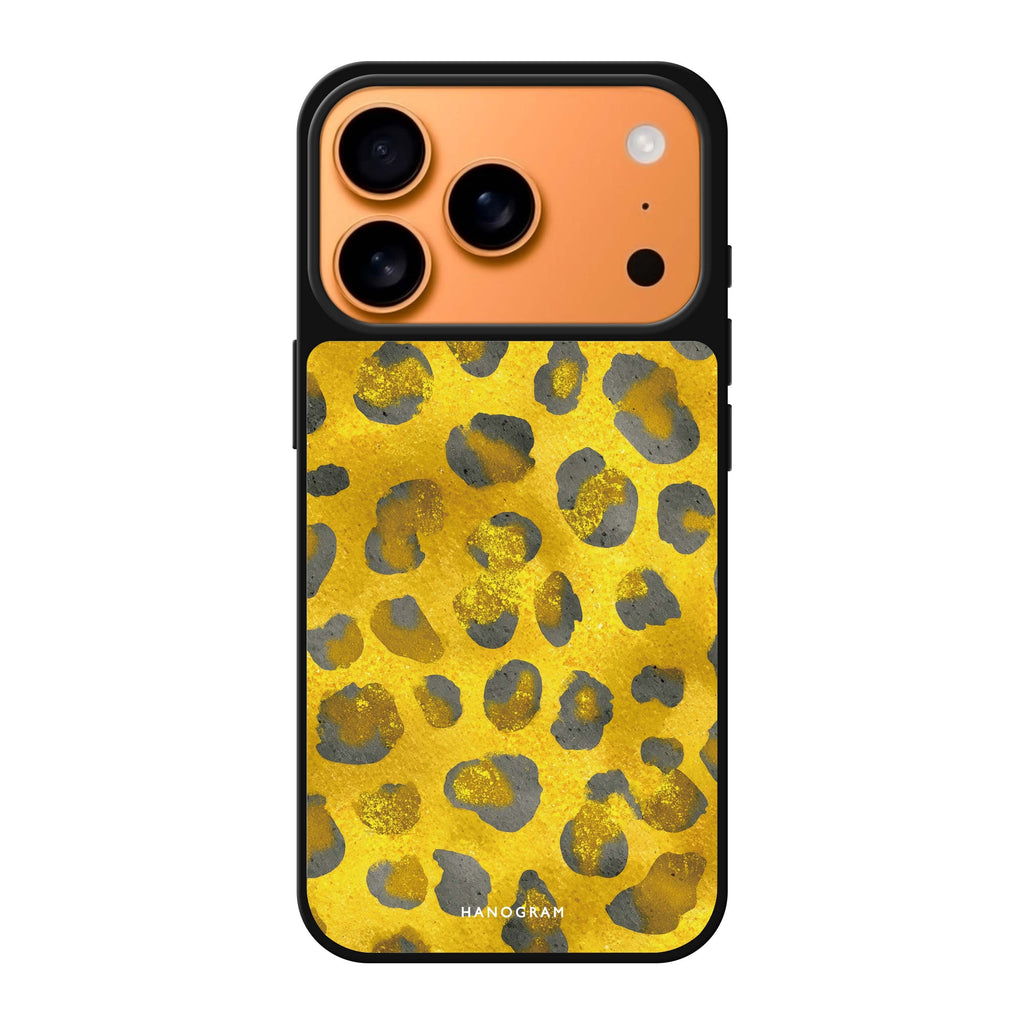 Golden Luxe Leopard gold leopard animal fashion iPhone 17 Pro Max mirror case