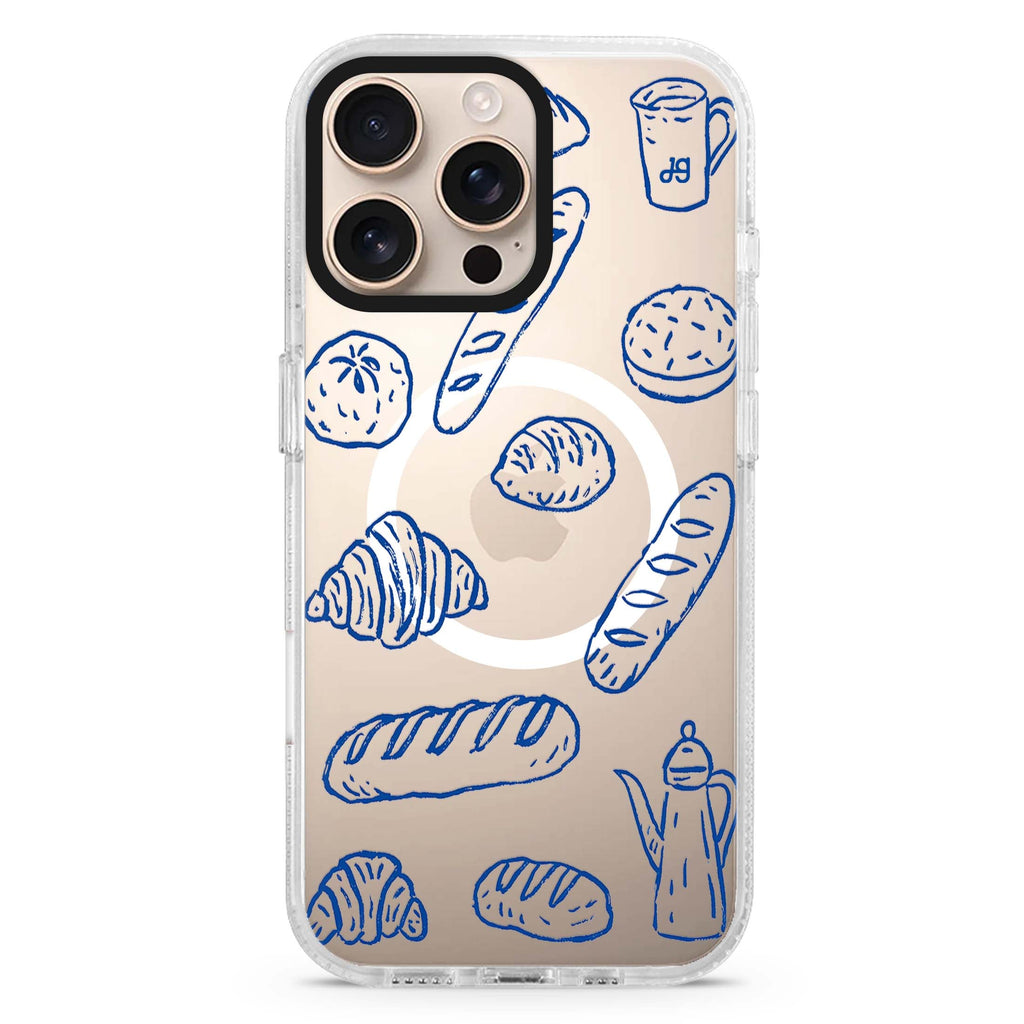 Blue Ink Boulangerie MagSafe Compatible Ultra Clear Case for iPhone 16 Pro Max - main view