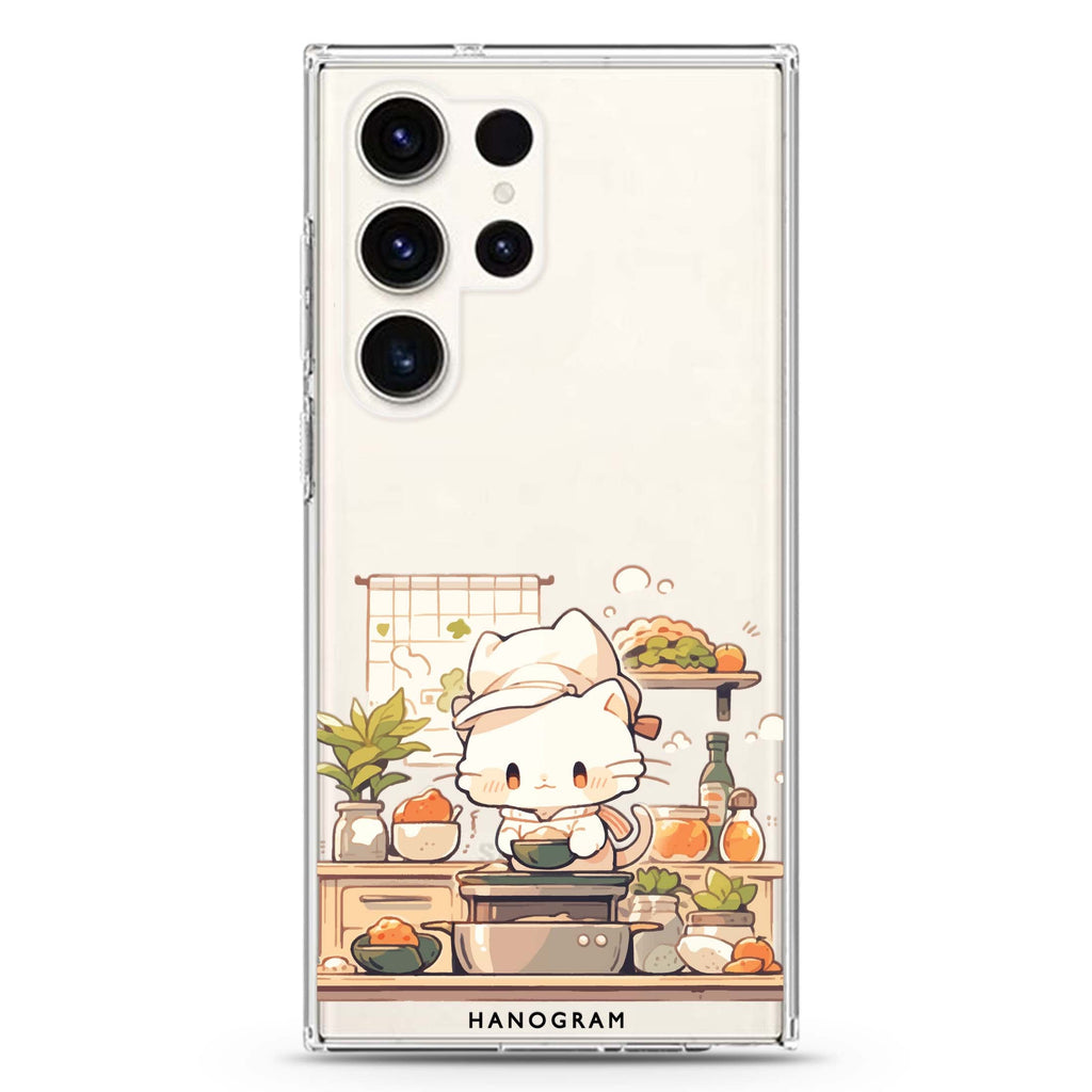 Chef Whisker Mess Samsung Galaxy S26/S25/S24/S23/S22 Ultra ultra clear case, transparent design, main view