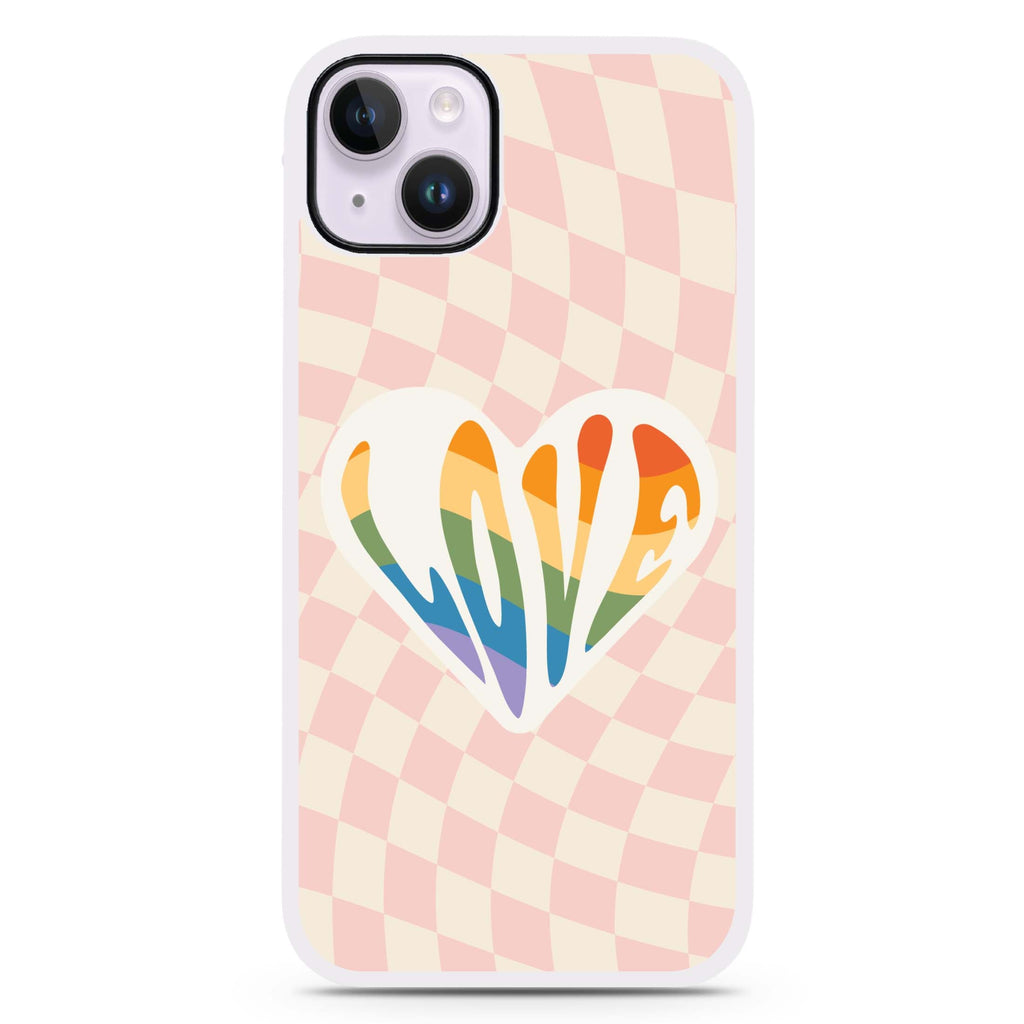 Rainbow LOVE iPhone 15 Impact Guard Bumper Case