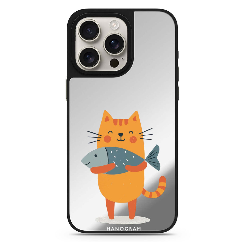 Big Catch Kitty MagSafe compatible mirror case for iPhone 16/15/14 Pro Max and Pro, main view