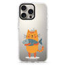 Big Catch Kitty iPhone 16/15/14 Pro Max & Pro ultra clear case cat illustration, front product view
