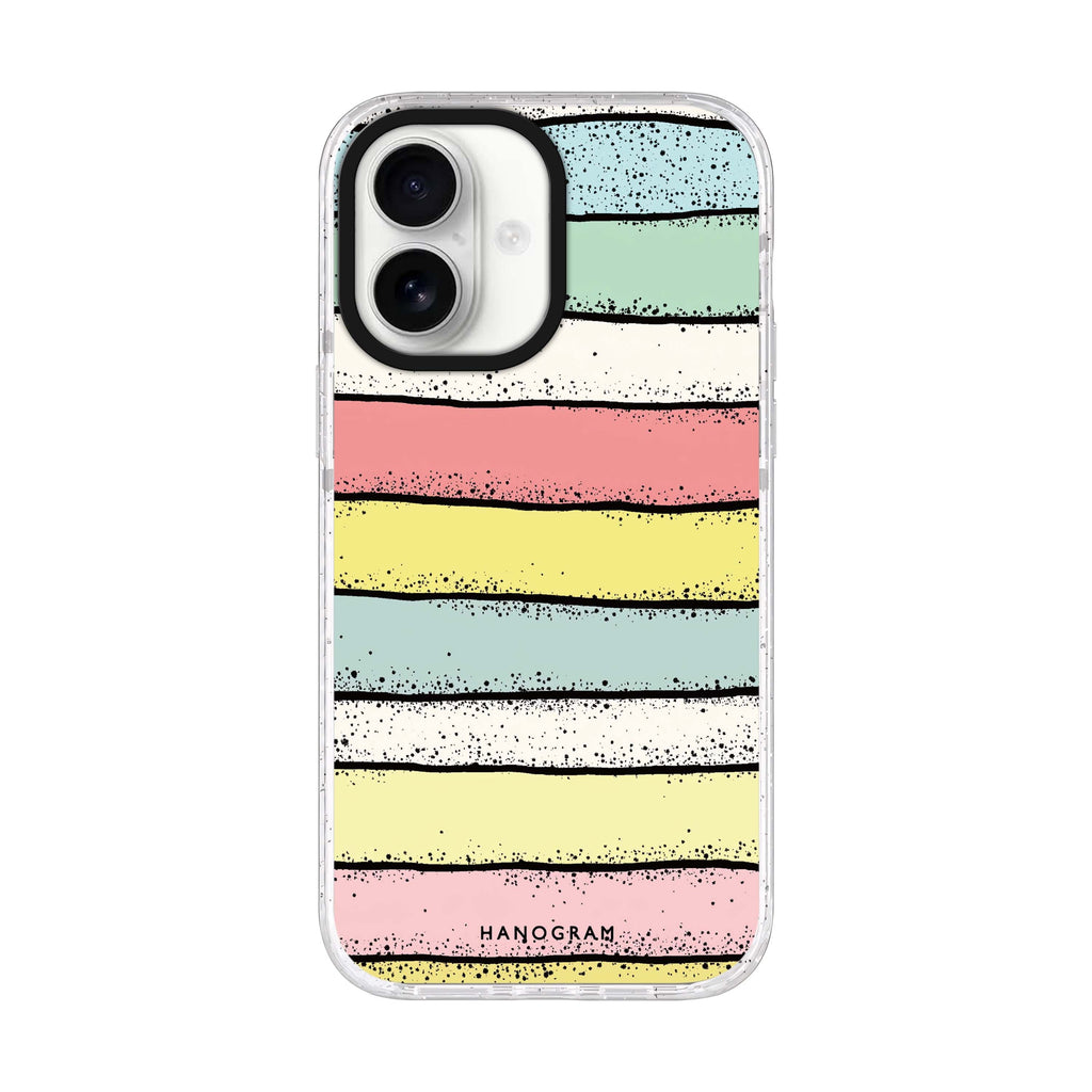 Glitter Stripe Charm iPhone 17 ultra clear MagSafe case, front product view