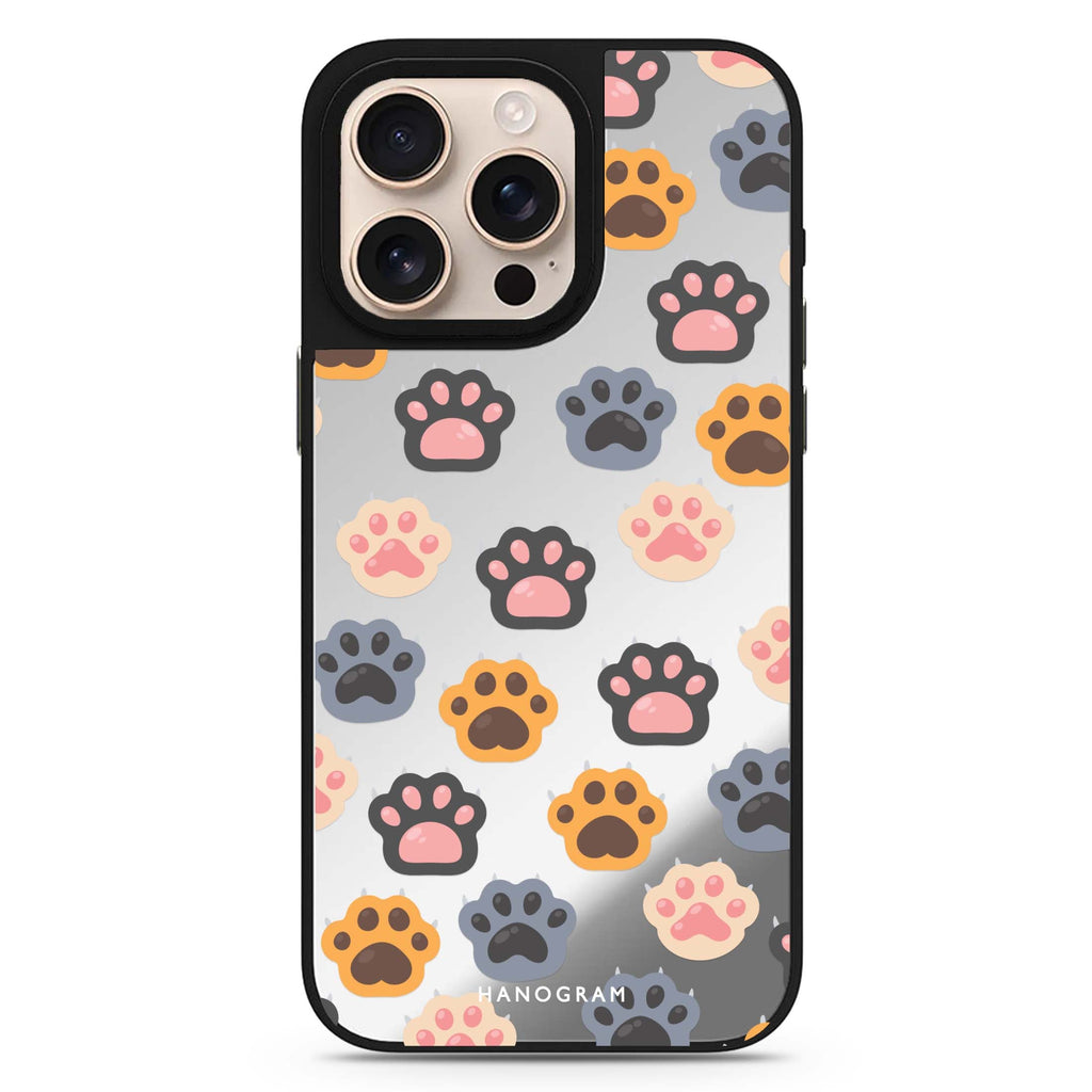 Paws & Pads sleek reflective design iPhone 16/15/14 Pro Max & Pro mirror case