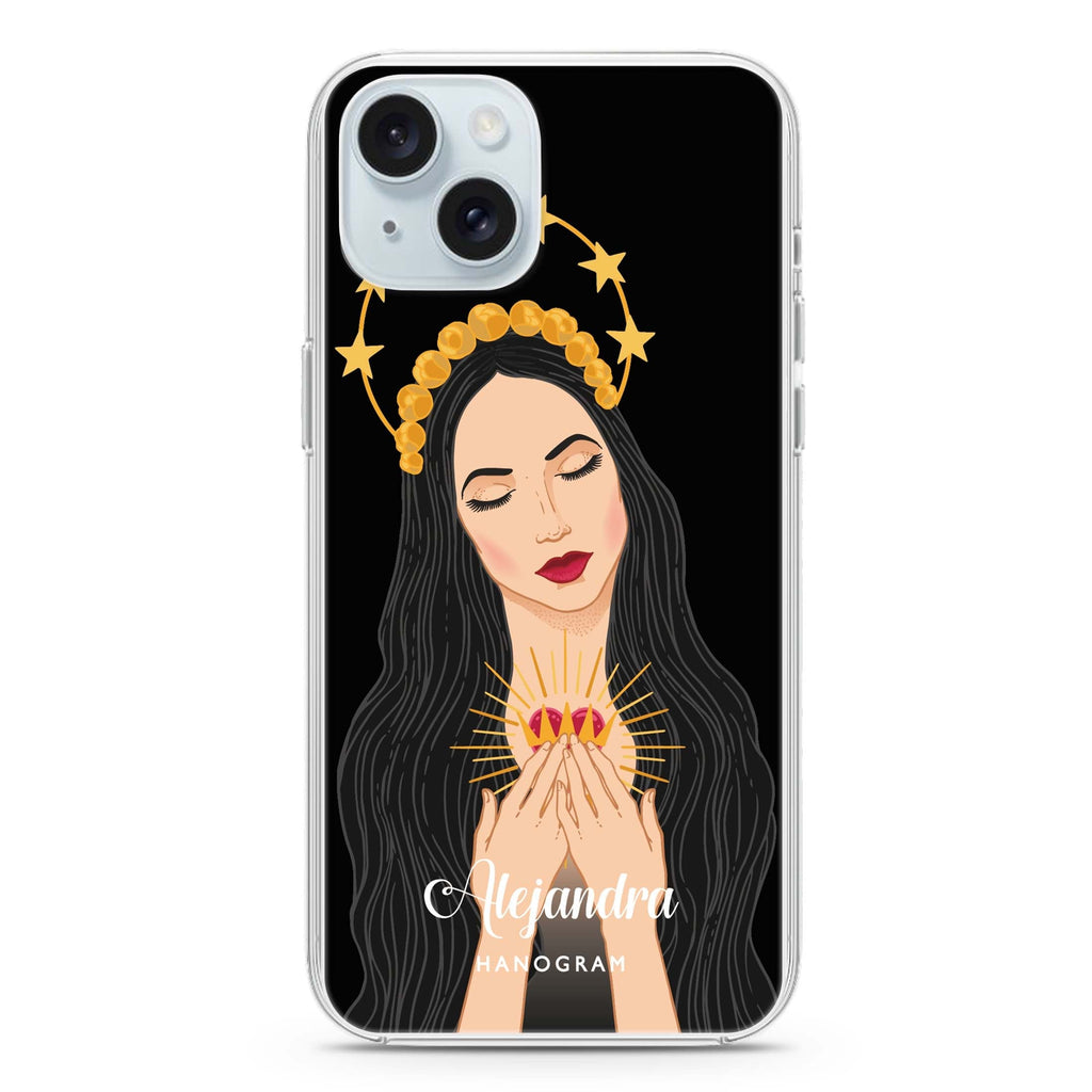 The Virgin Mary iPhone 15 plus Ultra Clear Case