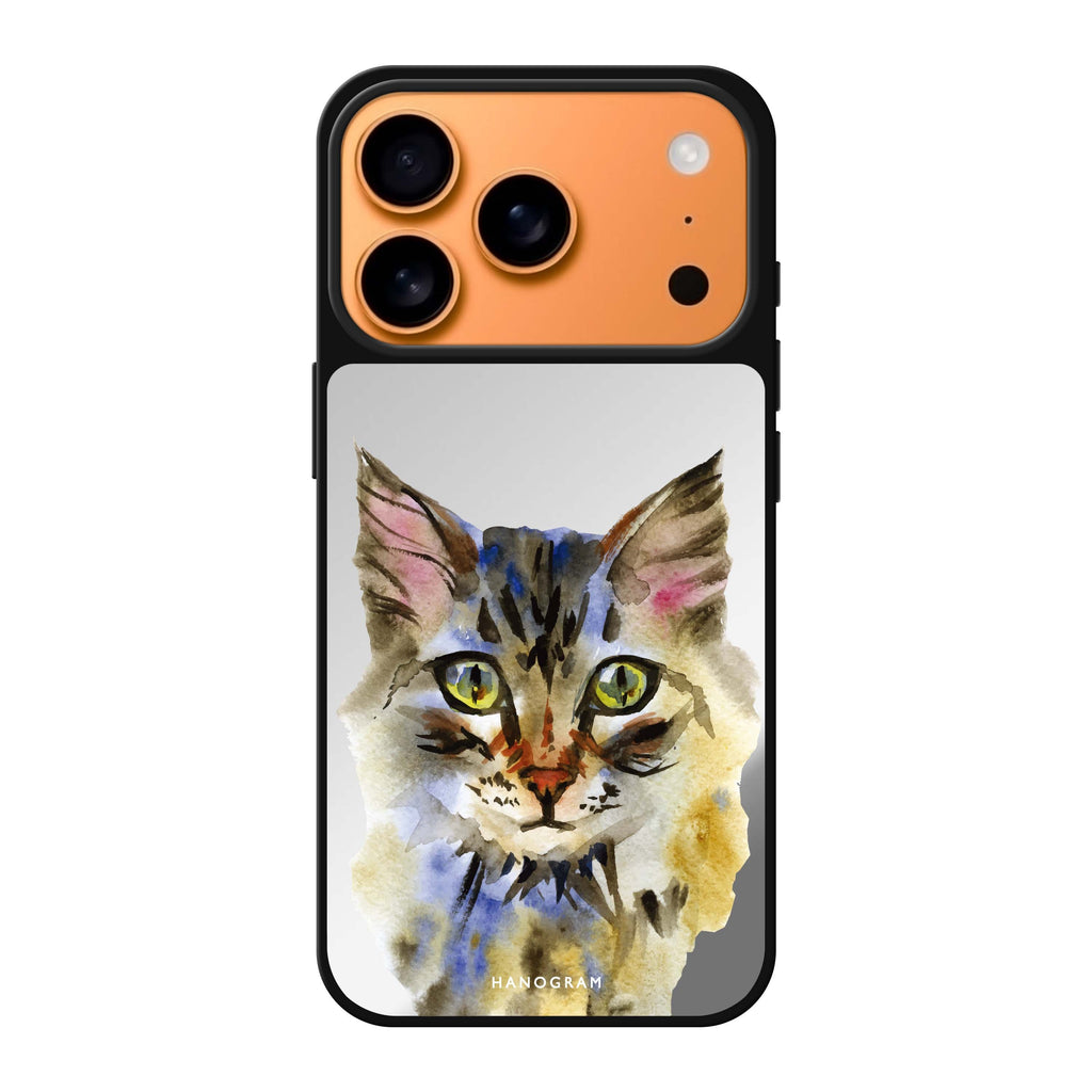 Watercolour Cat #3 cat animal watercolor iPhone 17 Pro Max mirror case