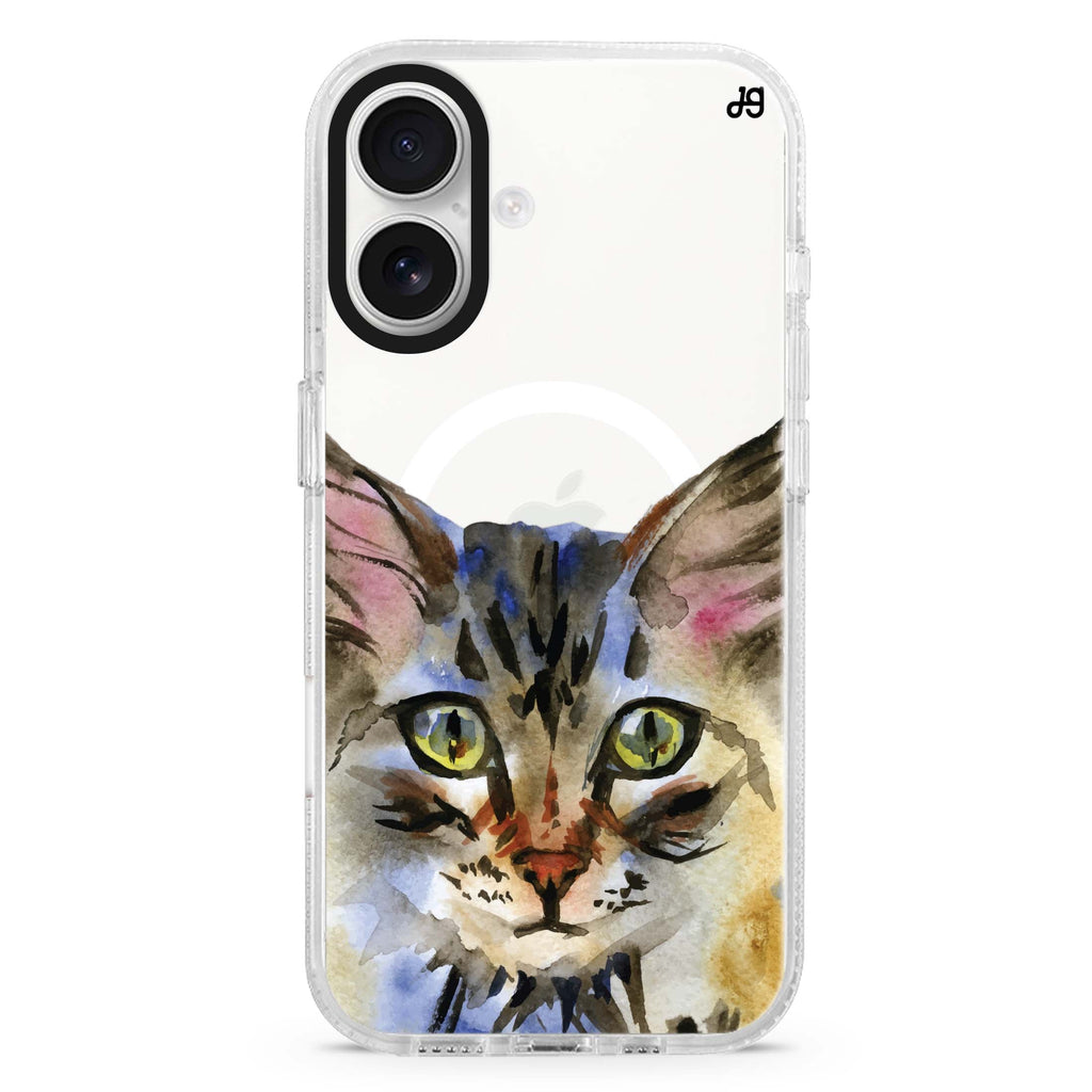 Watercolour Cat MagSafe Compatible iPhone 16 Ultra Clear Case - Personalized and Stylish Protection