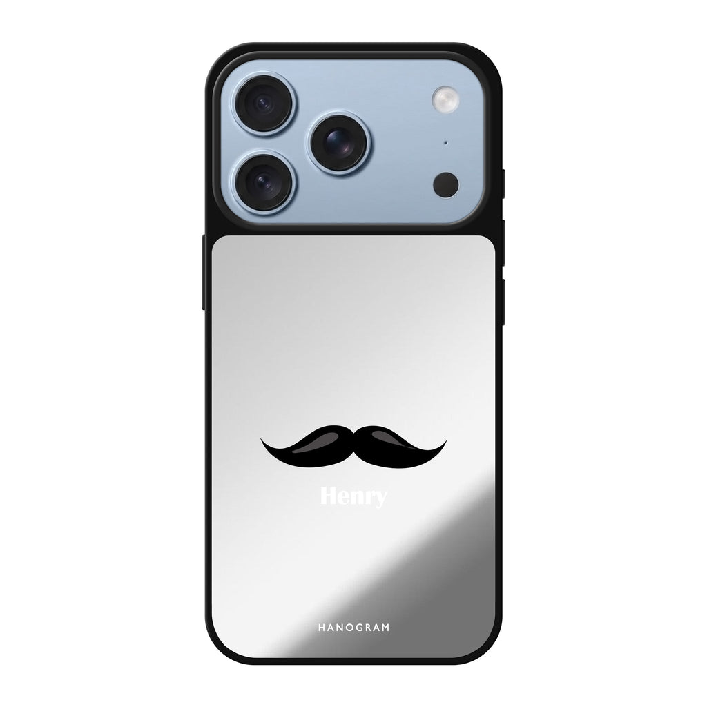 Moustache personalized name iPhone 18 Pro Max mirror case