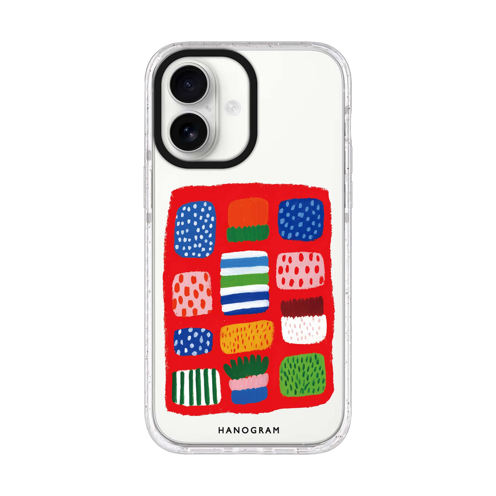 Tropical Candy Lines iPhone 17 ultra clear MagSafe case, front product view
