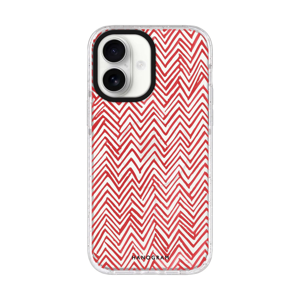 Crimson Currents iPhone 17 ultra clear MagSafe case, front product view