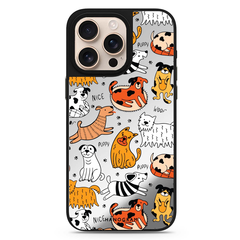 Furry Friends sleek reflective design iPhone 16/15/14 Pro Max & Pro mirror case