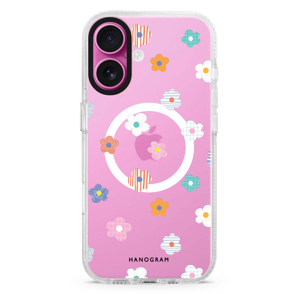 Floral Pattern MagSafe Compatible iPhone 16 Ultra Clear Case - Personalized and Stylish Protection