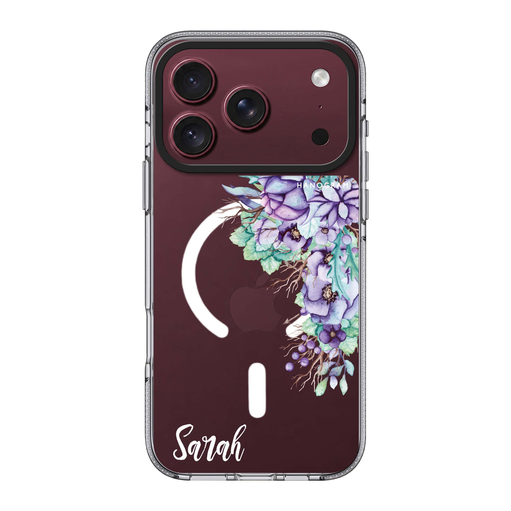 Purple Floral Ultra Clear Case