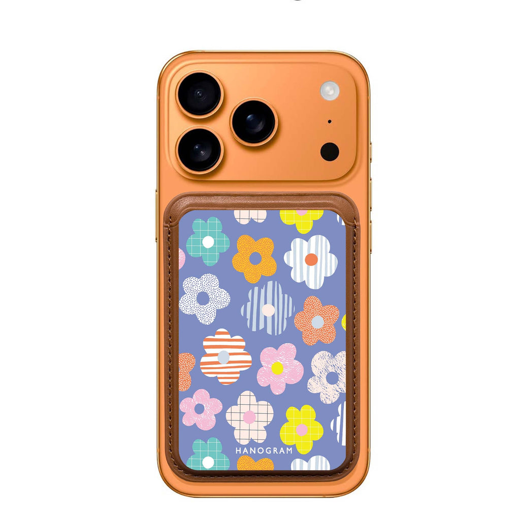 Floral Pattern MagSafe wallet for iPhone, slim magnetic card holder, main view