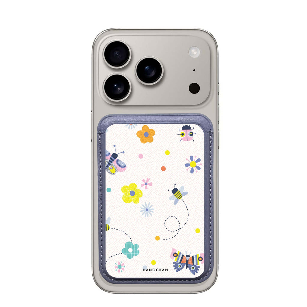 Cute Floral MagSafe wallet for iPhone, slim magnetic card holder, main view