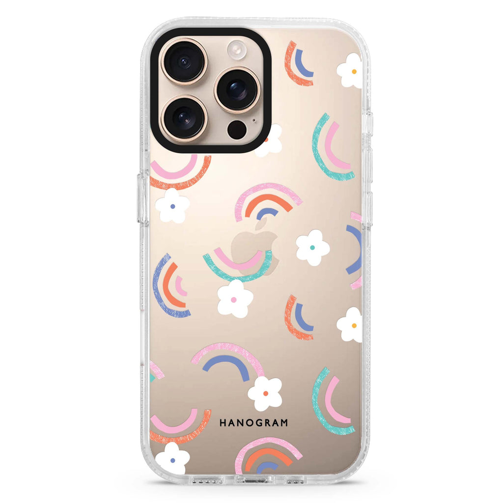 Rainbow Floral iPhone 16 Pro & 16 Pro Max Case - Personalized and Stylish Protection
