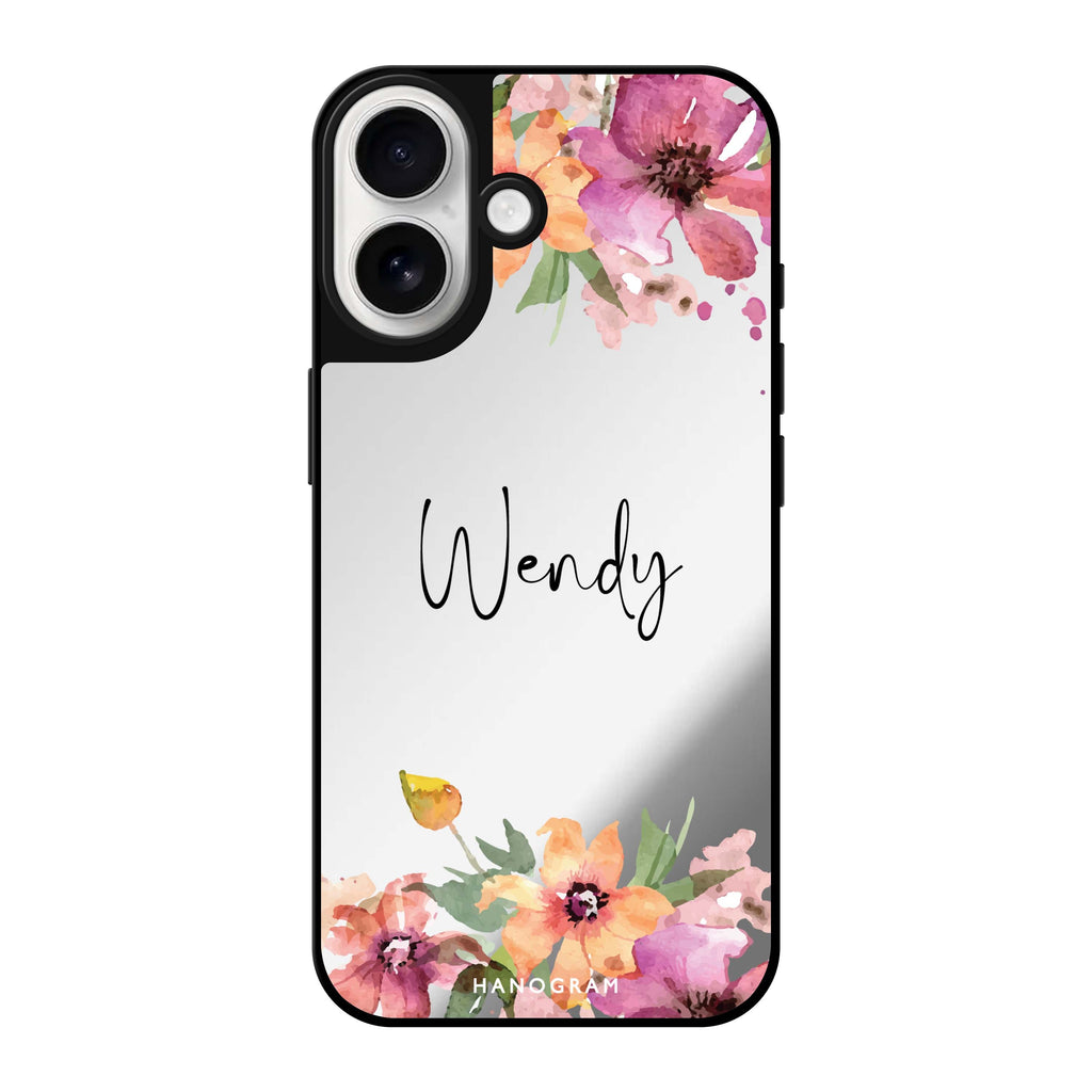 Reflective iPhone 16 Mirror Case –Garden Glow Design