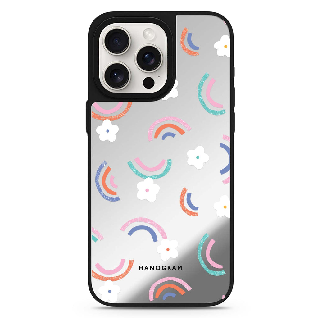 Rainbow Floral #2 MagSafe compatible mirror case for iPhone 16/15/14 Pro Max and Pro, main view