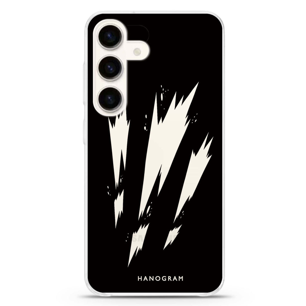 White Voltage Samsung Galaxy Ultra Clear Case — front view