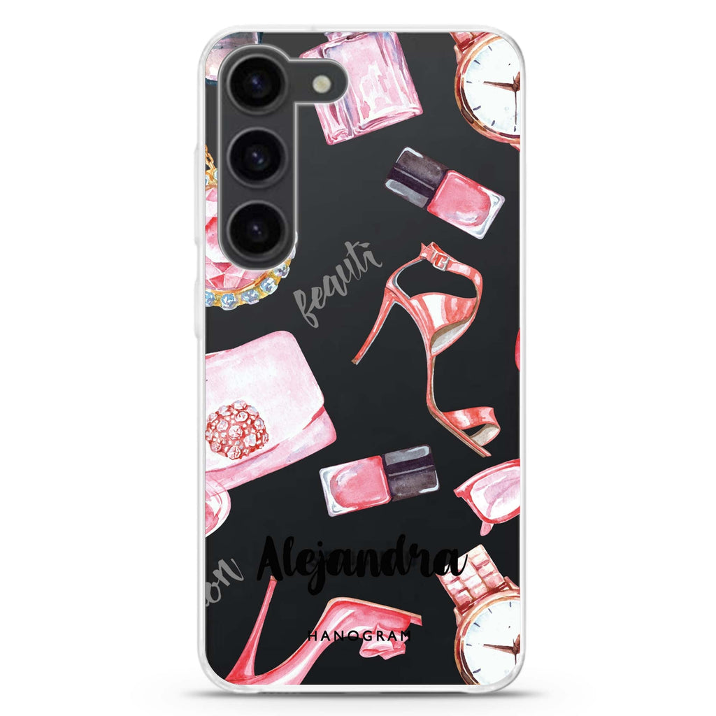 Fashion Sets II personalized ultra-clear case for Samsung Galaxy S23/S22, front view