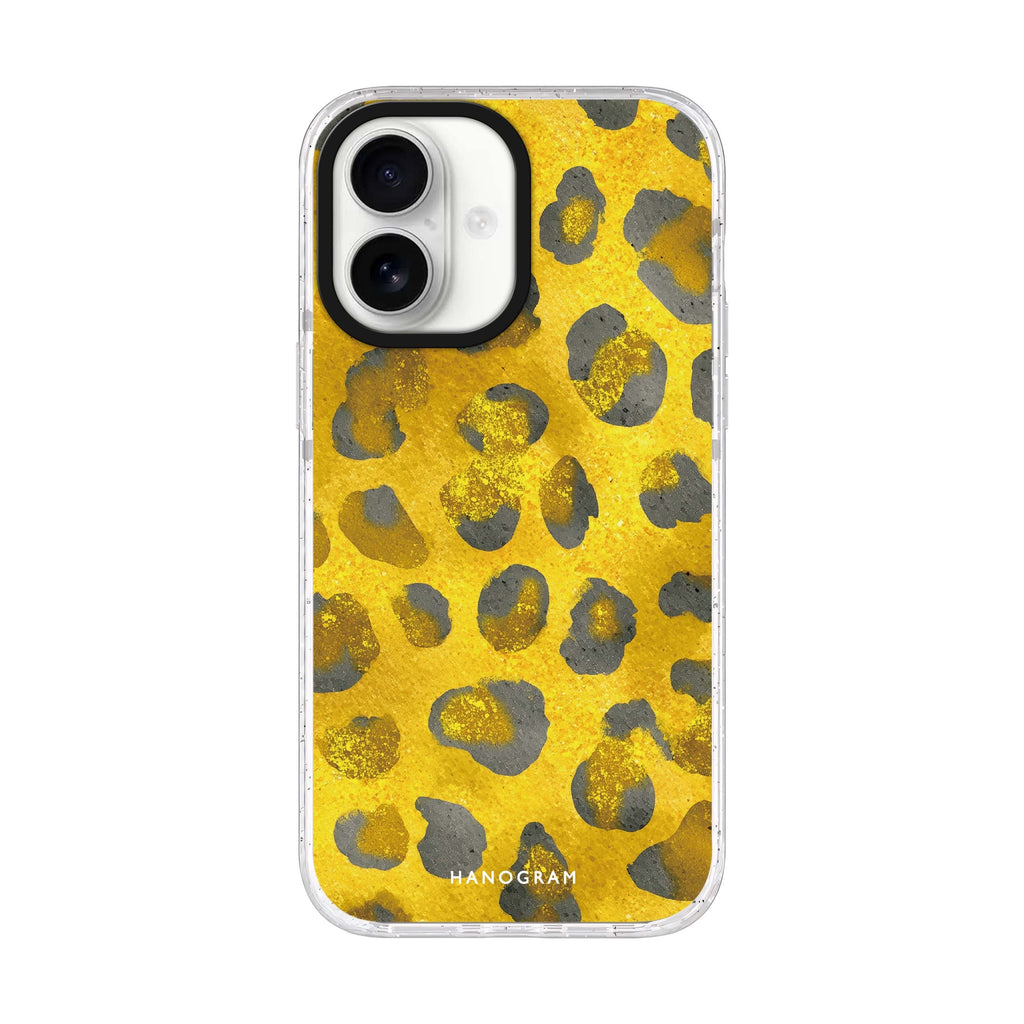 Golden Luxe Leopard iPhone 17 ultra clear MagSafe case, front product view